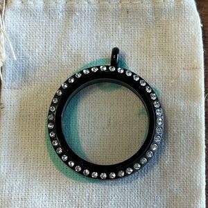 Origami Owl Large Black Locket w/Crystals